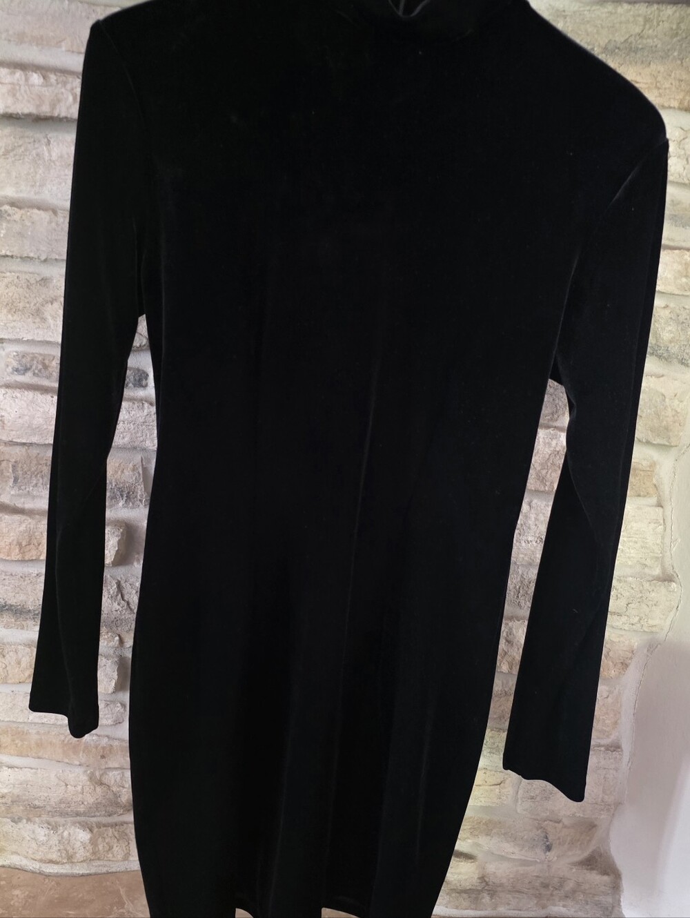 Panache Black Velvet Long Sleeve Midi Dress